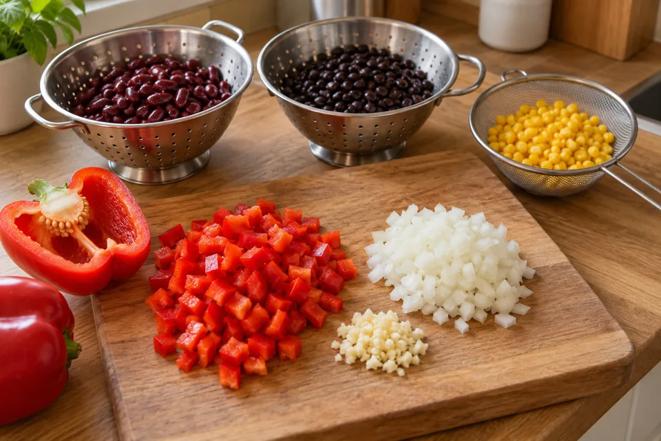 Chili sin Carne mit zwei Sorten Bohnen: Zubereitungsschritt 1