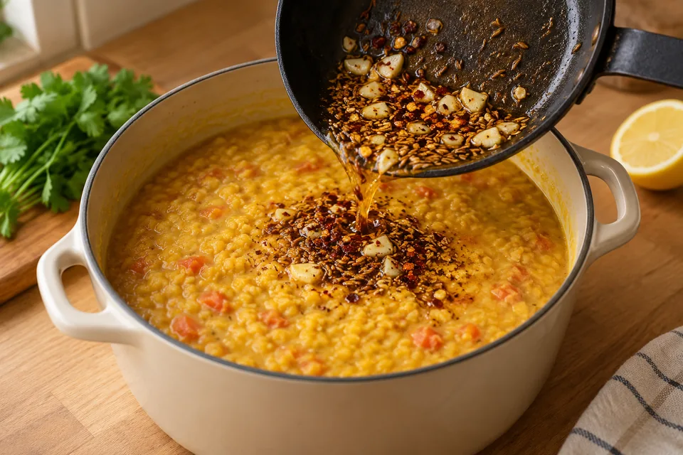Dal Tadka mit gelben Linsen: Zubereitungsschritt 4
