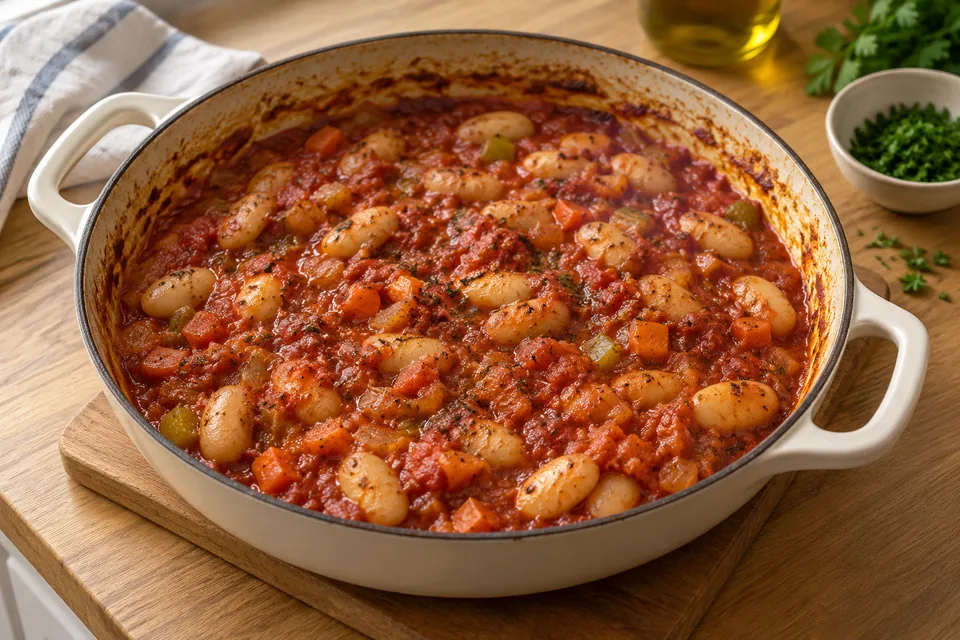 Gigantes mit Tomatensauce: Zubereitungsschritt 4