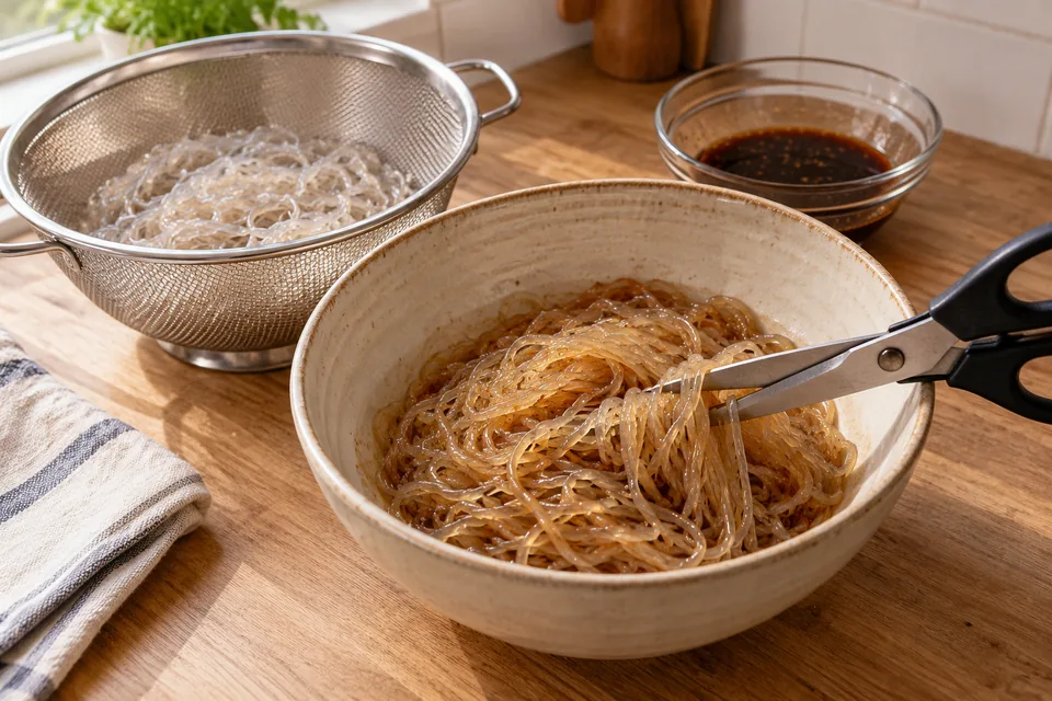 Japchae mit Gemüse: Zubereitungsschritt 2