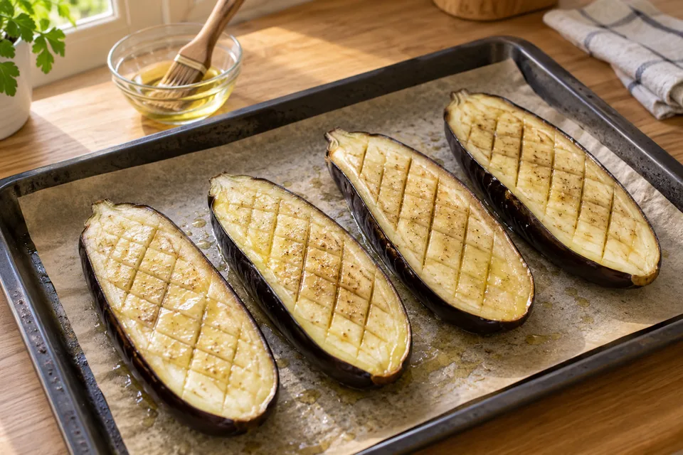 Miso-Auberginen aus dem Ofen: Zubereitungsschritt 2