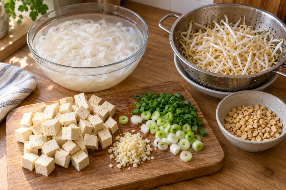 Pad Thai mit Tofu: Zubereitungsschritt 1