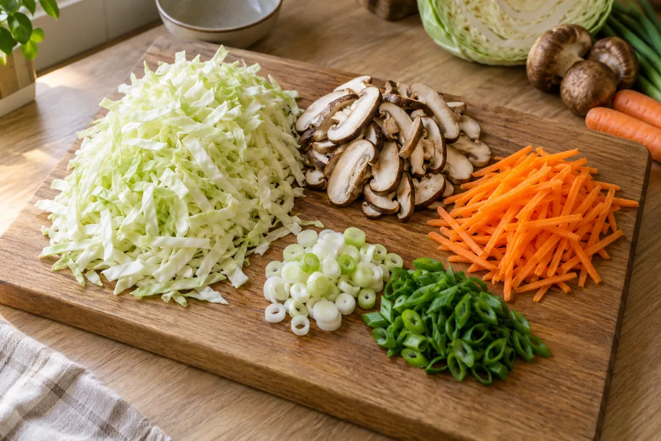 Yaki Udon mit Gemüse: Zubereitungsschritt 1