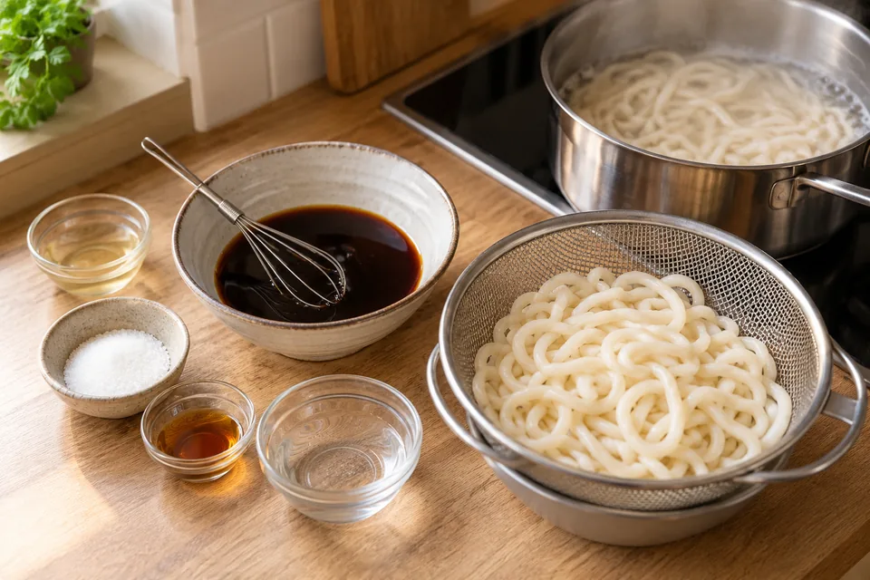 Yaki Udon mit Gemüse: Zubereitungsschritt 2